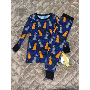 Gigi's Kids Pajamas Set 2T Blue Lady and Tramp Long Sleepwear Bamboo